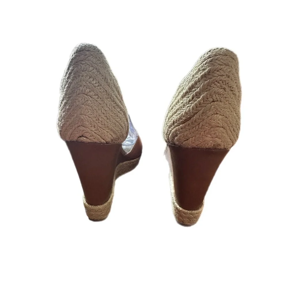 Sam Edelman Women's Brown Leather‎ Espadrille Wedge Sandals Size 7.5